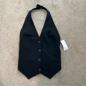 Abercrombie & Fitch Black Cropped Halter Vest